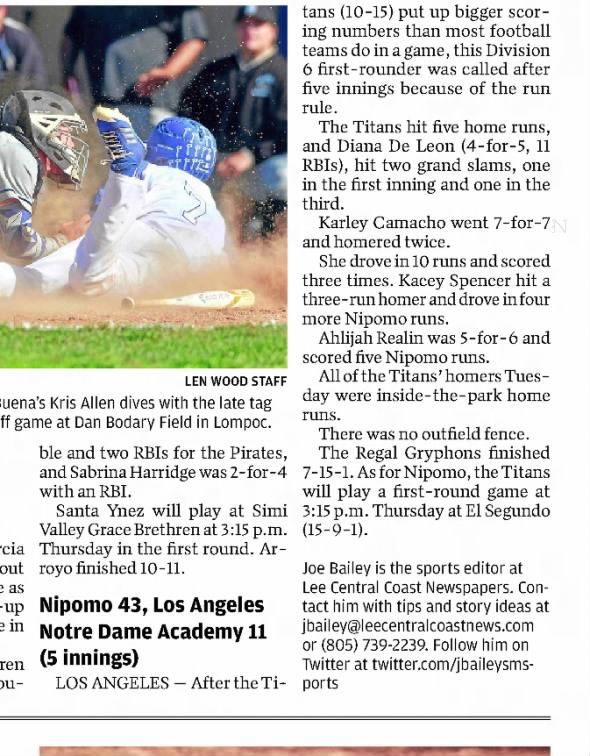 Clipping from Santa Maria Times
